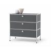 Tchibo - Kovová komoda »Cn3« s 3 zásuvkami - farba: sivá