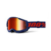 Motokrosové okuliare 100% Strata 2 New Mirror Modré, červené plexi