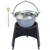Green Home kotlík na guláš nerez 0,8 mm 14 l, pokrievka nerez 41 cm INOX, Green Home chránič ohňa 37 cm KOV, vareška 50 cm SMREK