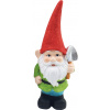 Dekorace MagicHome, Trpaslik s oranzovym kloboukem, keramika, 12,5x8,5x28 cm