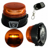 LED výstražná lampa maják 12-24V blesk magnet oranžová diaľkové ovládanie