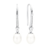 Gaura Pearls Stříbrné náušnice s bílou 8.5-9 mm perlou Joana, stříbro 925/1000 SK21489E Bílá