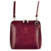 Diva Kožená malá dámská crossbody kabelka bordová
