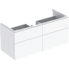 GEBERIT Xeno2 závesná skrinka pod umývadlo, 4 zásuvky s LED osvetlením, 1174 x 462 x 530 mm, biela/lakované s vysokým leskom, 500.518.01.1