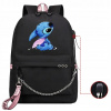 Školská taška - batoh Lilo a Stitch USB ČIERNY