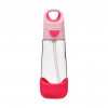 b.box Fľaša na pitie so slamkou 600 ml - flamingo fizz