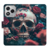 Flip pouzdro iSaprio na mobil Honor 400 Lite - Skull in Roses 02 s kapsičkami na karty (Knížkové flipové pouzdro iSaprio pro mobil Honor 400 Lite - Skull in Roses 02 - elegantní obal s kapsami, stoján