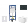 GEBERIT - Duofix Set předstěnové instalace, klozetu Gaia a sedátka softclose, tlačítko Sigma20, černá lesk/černá mat SANI11CA5137B