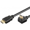 PremiumCord HDMI High Speed+Ethernet kabel, zlacený zahnutý konektor 90° 3m kphdmea3