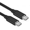 Kabel PremiumCord USB-C - USB-C M/M , 240W 480Mbps černý bavlněný oplet, 2m