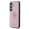 Zadný kryt Guess PU Grained 4G Metal Logo pre Samsung Galaxy S25, ružová