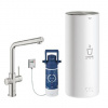 Grohe Red - Drezová batéria Duo s ohrevom vody a filtráciou, zásobník L, supersteel 30325DC1