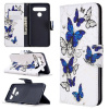 Peňaženkové kožené puzdro na LG K61 - Blue Butterfly