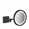 Hansgrohe AddStoris Kozmetické zrkadlo s LED osvetlením, čierne matné, 41790670