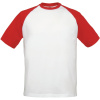 B&C Tričko B&C Base-Ball, raglánové, kontrastní, krátký rukáv, pánské COT01002090305-white/red 2XL Bílá/červená