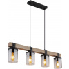 Globo Lighting Lila závesné svietidlo 4x60 W čierna-drevená 15555-4H