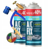 A/C FIX Sada 2 plynov R134A na plnenie klimatizácie + hadica s manometrom