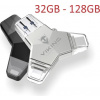 VIKING USB FLASH DISK 3.0 4v1 128GB, S KONCOVKOU APPLE LIGHTNING, USB-C, MICRO USB, USB3.0, černá VUFII128B