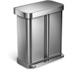 Simplehuman Pedálový odpadkový kôš na triedený odpad, 58 l (34/24), kartáčovaná oceľ, FPP