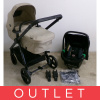 KINDERKRAFT Kočík kombinovaný 3v1 Newly Sand beige + Mink PRO