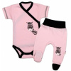 Baby Nellys 2-dielna sada body dl. rukáv + polodupačky ružová Baby Little Star