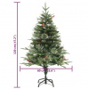 vidaXL Osvetlený vianočný stromček so šiškami, zelený 120 cm, PVC a PE - Zelená - 76580-31148