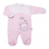 Baby Nellys Dojčenský overal froté Macko Hello ružový