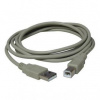 Kábel USB (2.0), USB A M- USB B M, 3m, šedý, Logo, blistr