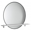 Sapho SHARON LED podsvietené zrkadlo O 80cm s policou, čierna mat SPH 31255CI-01