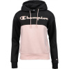 Champion HOODED SWEATSHIRT čierna,ružová Dámska mikina XS
