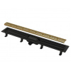 Alcadrain Odtokové žľaby - Sprchový žľab Simple 95 cm, s okrajom pre perforovaný rošt, vrátane roštu, mosadz APZ10BLACK-950BRASS