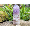 Kotva intuice - broušený ametystový obelisk s achátem, 158gr, *8