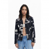 Dámské sako DESIGUAL 25WWEW20 2006 BLAZER NEWSPAPER BLACK 2006 BLACK velikost L