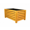 Kvetináč WickerWorks 60 cm x 38 x 30 cm drevené odtiene hnedej a béžovej, odtiene žltej a zlatej, viacfarebné (ZÁHRADNÝ DREVENÝ KVETINÁČ SVETLOHNEDÝ 60x38x30 cm)