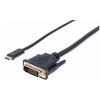 Manhattan kabel USB-C na DVI, 2m, černá 152457