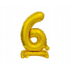 Balón s číslom 6 zlatý 38 cm
