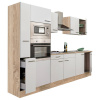 Kuchynský nábytok Yorki 300 vo farbe dub sonoma s bielou prednou časťou s hodvábnym leskom