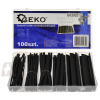 Sada čiernych termosťahovacích trubkových izolácii, 100-dielna sada, GEKO