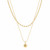 Victoria Filippi Stainless Steel Dvojitý náhrdelník Alma Gold - chirurgická ocel NH1391-YH5095A Zlatá 40 cm + 6 cm (prodloužení)