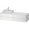 DURAVIT White Tulip závesná skrinka pod umývadlo na dosku (umývadlo vľavo), 4 zásuvky, 1600 x 550 x 408 mm, biela vysoký lesk, WT4867L85850000