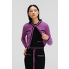 SVETER KARL LAGERFELD TEXTURED CLASSIC KNIT CARDIGAN IRIS ORCHID/BLACK