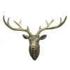 Chic Antique Mosadzná antik nástenná dekorácia hlava Jelen Deer - 50*19*40 cm - Chic Antique