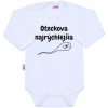 Body s potlačou New Baby Oteckova najrýchlejšia - 50, Biela