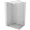 Mexen Lunar-F, skladací sprchový kút ľavý 100 x 80 cm, 8mm číre sklo, zlatý profil, 836-100-080-50-00-L