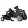 Traktor na šľapanie a príves Farmer XL Black Tractor+Trailer Smoby čierny s polohovateľným sedadlom a so zvukom 142 cm