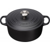 Le Creuset - Liatinový hrniec okrúhly s pokrievkou 24 cm/4,2l čierny matný