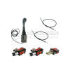 Sada 4-sekciový hydraulický rozdeľovač 40L/min + 2x elektromagnetickýventil 6/2 + joystick s dvoma tlačidlami + dva lanovody