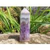 Kotva intuice - broušený ametystový obelisk s achátem, 96gr, *9
