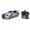 Autíčko na diaľkové ovládanie RC Nissan Skyline GTR Fast & Furious Jada modrostrieborné dĺžka 19 cm 1:24