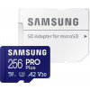 SAMSUNG PRO Plus MicroSDXC 256GB + SD Adaptér / CL10 UHS-I U3 / A2 / V30